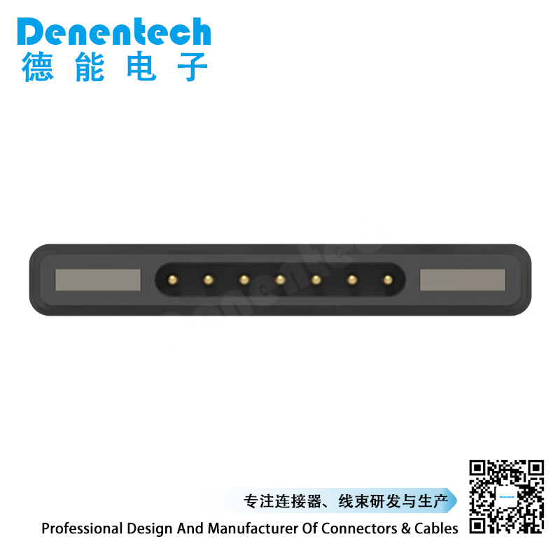 Denentech customized Rectangular magnetic pogo pin 7P straight male pogo pin magnetico